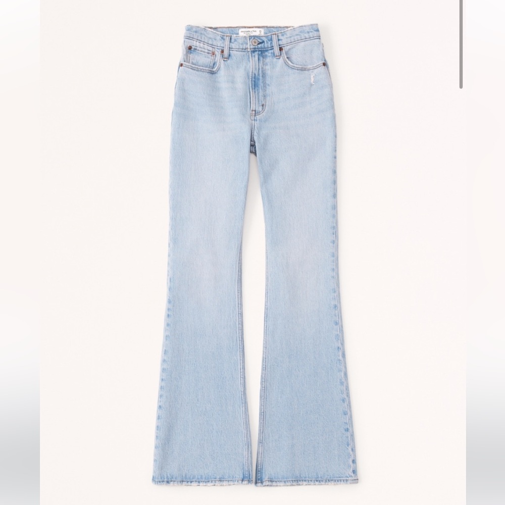 Abercrombie and fitch high rise vintage flare jeans light wash